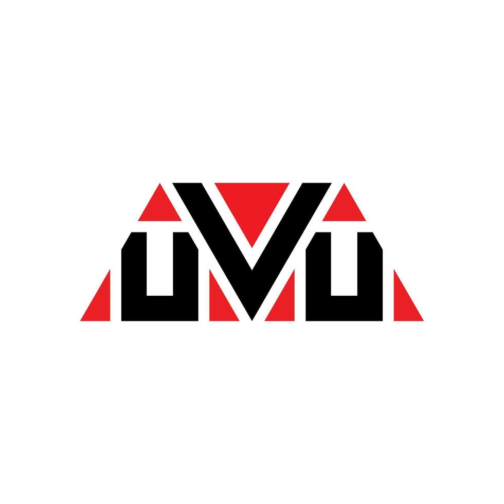 UVU triangle letter logo design with triangle shape. UVU triangle logo design monogram. UVU triangle vector logo template with red color. UVU triangular logo Simple, Elegant, and Luxurious Logo. UVU