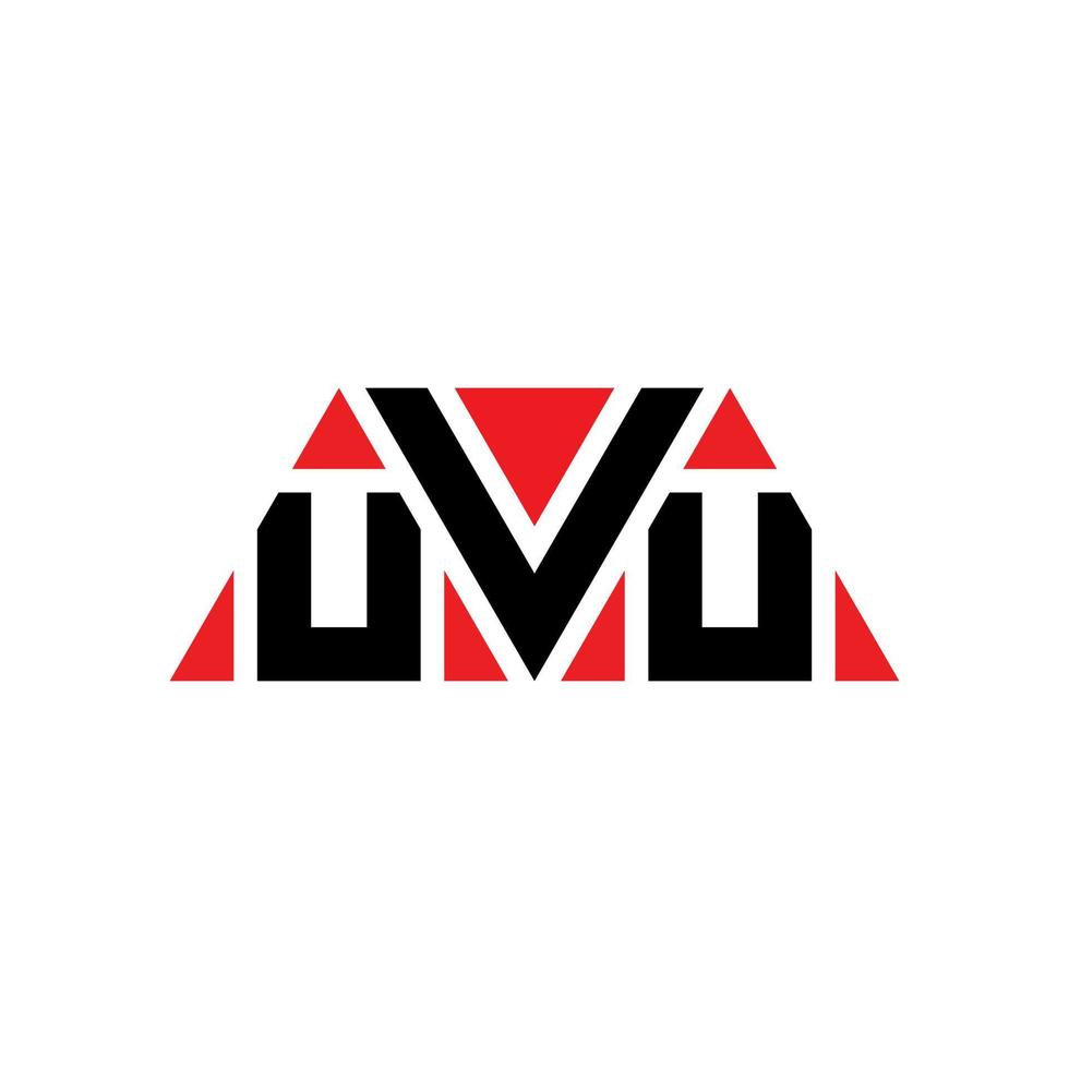 diseño de logotipo de letra triangular uvu con forma de triángulo. monograma de diseño del logotipo del triángulo uvu. plantilla de logotipo de vector de triángulo uvu con color rojo. logotipo triangular uvu logotipo simple, elegante y lujoso. uvu