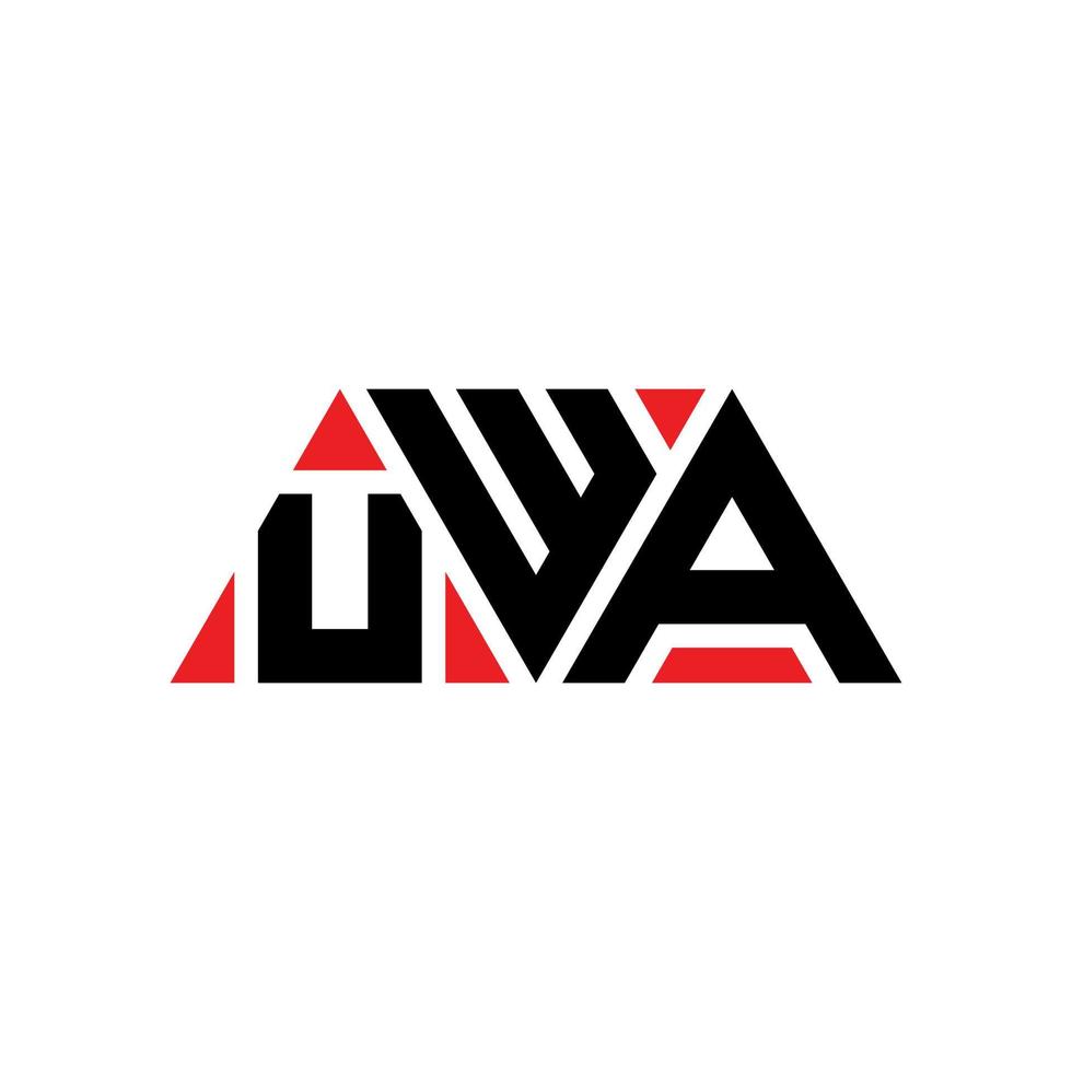 diseño de logotipo de letra triangular uwa con forma de triángulo. monograma de diseño del logotipo del triángulo uwa. plantilla de logotipo de vector de triángulo uwa con color rojo. logotipo triangular uwa logotipo simple, elegante y lujoso. uwa