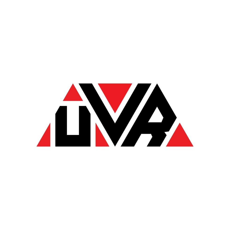 diseño de logotipo de letra triangular uvr con forma de triángulo. monograma de diseño del logotipo del triángulo uvr. plantilla de logotipo de vector de triángulo uvr con color rojo. logotipo triangular uvr logotipo simple, elegante y lujoso. UVR