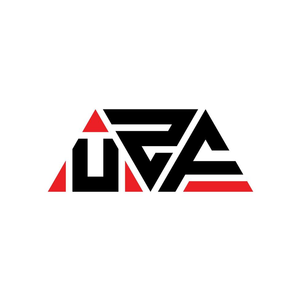 diseño de logotipo de letra de triángulo uzf con forma de triángulo. monograma de diseño del logotipo del triángulo uzf. plantilla de logotipo de vector de triángulo uzf con color rojo. logotipo triangular uzf logotipo simple, elegante y lujoso. uzf