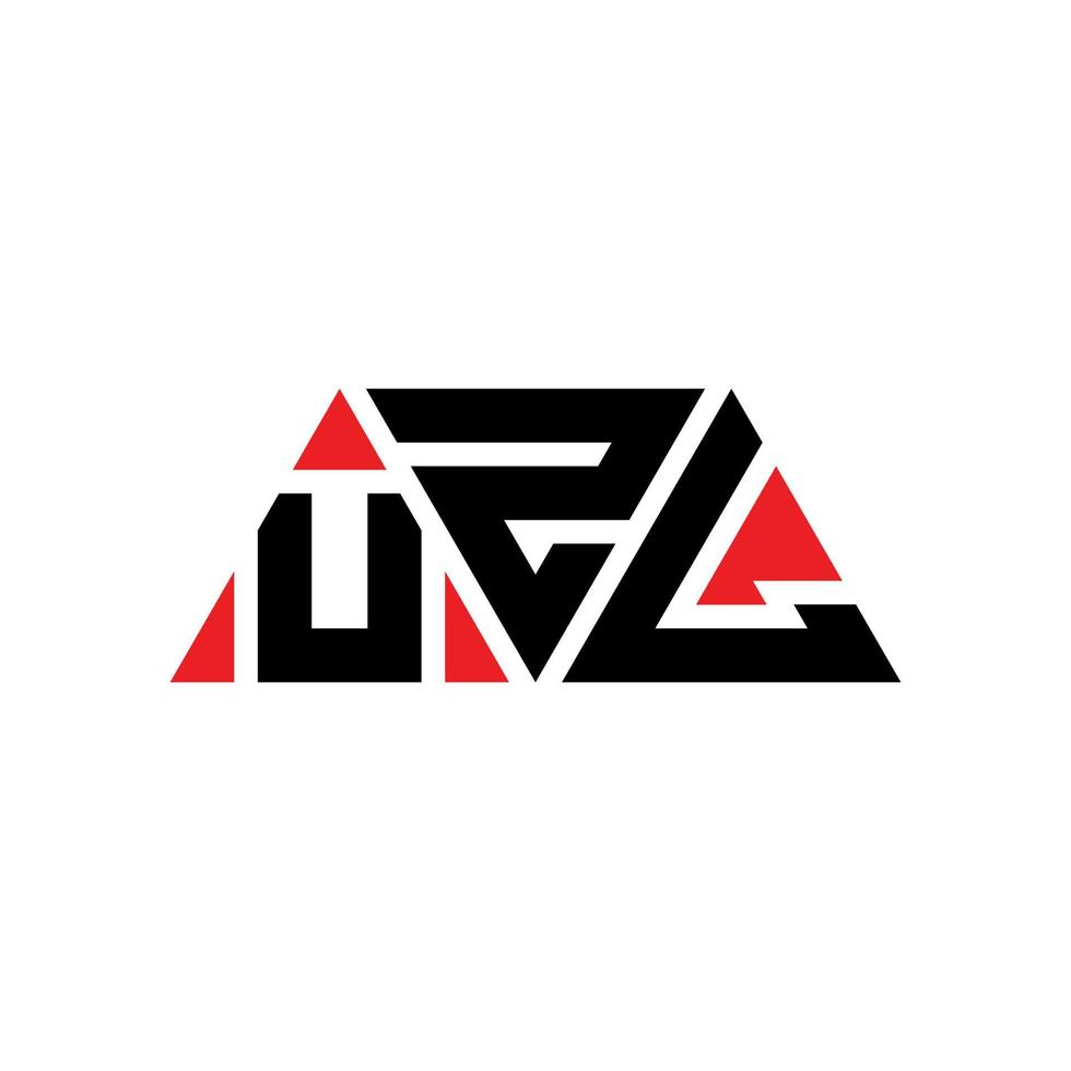 UZL triangle letter logo design with triangle shape. UZL triangle logo design monogram. UZL triangle vector logo template with red color. UZL triangular logo Simple, Elegant, and Luxurious Logo. UZL