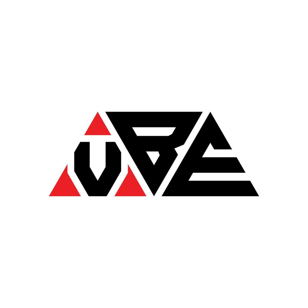 diseño de logotipo de letra de triángulo vbe con forma de triángulo. monograma de diseño de logotipo de triángulo vbe. plantilla de logotipo de vector de triángulo vbe con color rojo. logotipo triangular vbe logotipo simple, elegante y lujoso. vbe