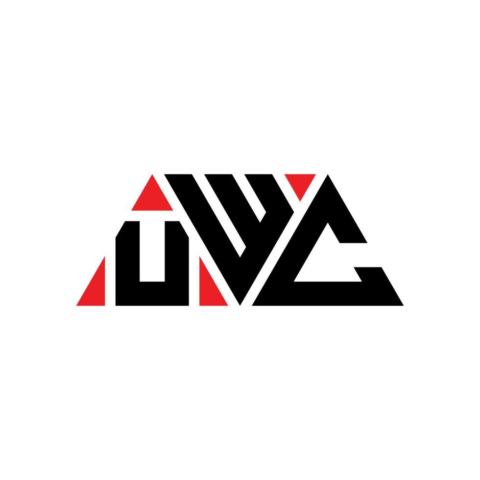 diseño de logotipo de letra triangular uwc con forma de triángulo. monograma de diseño del logotipo del triángulo uwc. plantilla de logotipo de vector de triángulo uwc con color rojo. logotipo triangular uwc logotipo simple, elegante y lujoso. uwc