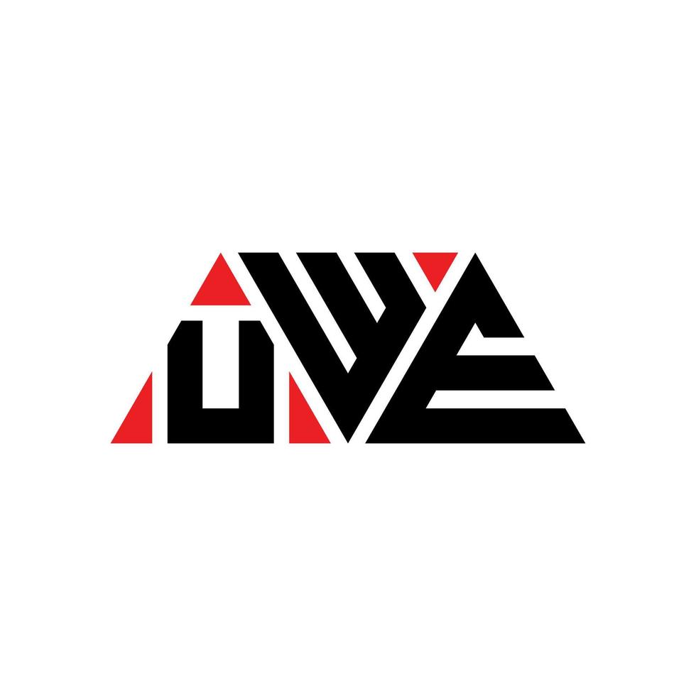 diseño de logotipo de letra triangular uwe con forma de triángulo. monograma de diseño del logotipo del triángulo uwe. plantilla de logotipo de vector de triángulo uwe con color rojo. logotipo triangular uwe logotipo simple, elegante y lujoso. uwe