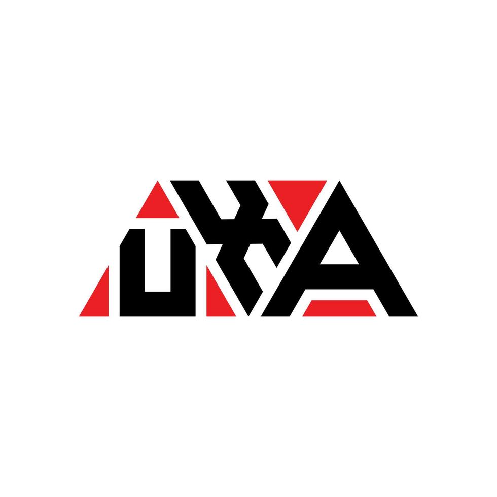 diseño de logotipo de letra triangular uxa con forma de triángulo. monograma de diseño del logotipo del triángulo uxa. plantilla de logotipo de vector de triángulo uxa con color rojo. logotipo triangular uxa logotipo simple, elegante y lujoso. uxa