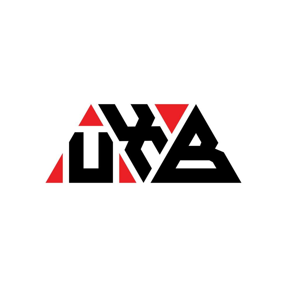 diseño de logotipo de letra triangular uxb con forma de triángulo. monograma de diseño de logotipo de triángulo uxb. plantilla de logotipo de vector de triángulo uxb con color rojo. logotipo triangular uxb logotipo simple, elegante y lujoso. uxb