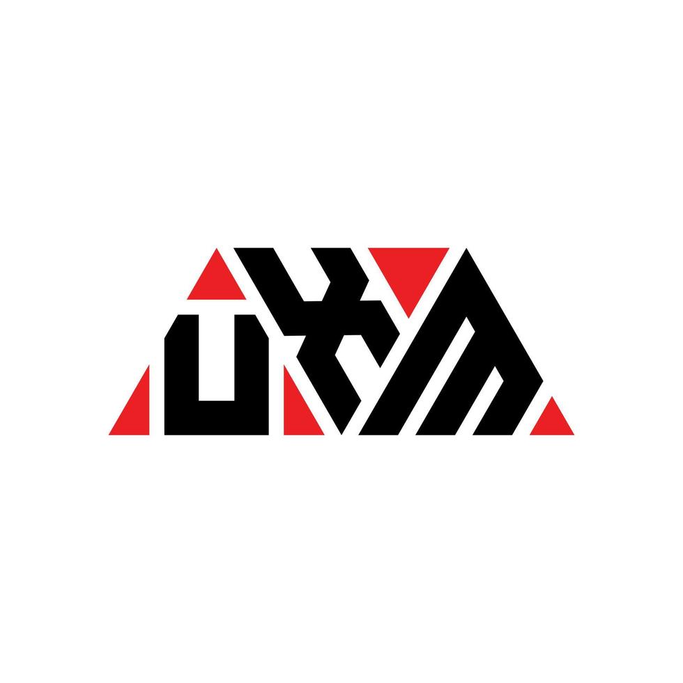 diseño de logotipo de letra triangular uxm con forma de triángulo. monograma de diseño del logotipo del triángulo uxm. plantilla de logotipo de vector de triángulo uxm con color rojo. logotipo triangular uxm logotipo simple, elegante y lujoso. uxm