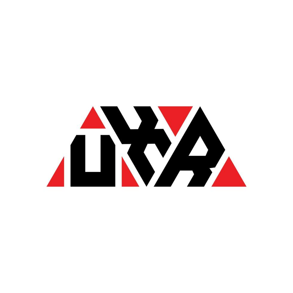 Diseño de logotipo de letra triangular uxr con forma de triángulo. monograma de diseño del logotipo del triángulo uxr. Plantilla de logotipo de vector de triángulo uxr con color rojo. logotipo triangular uxr logotipo simple, elegante y lujoso. uxr