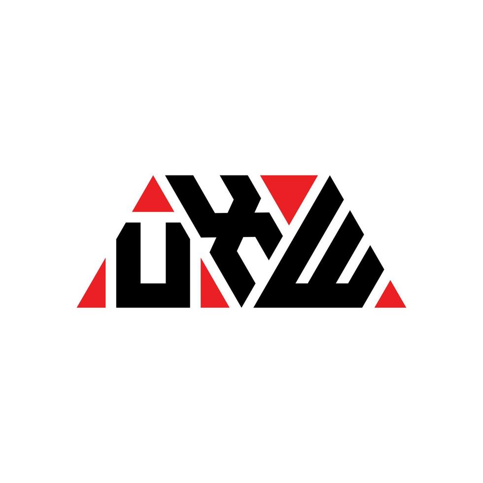 UXW triangle letter logo design with triangle shape. UXW triangle logo design monogram. UXW triangle vector logo template with red color. UXW triangular logo Simple, Elegant, and Luxurious Logo. UXW