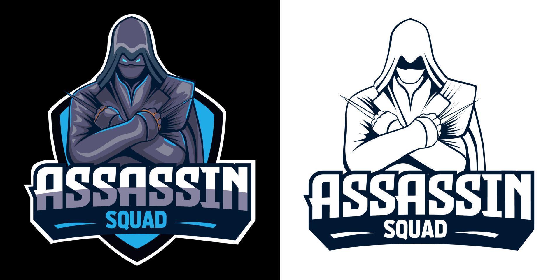 assassin esport logo mascot design vector