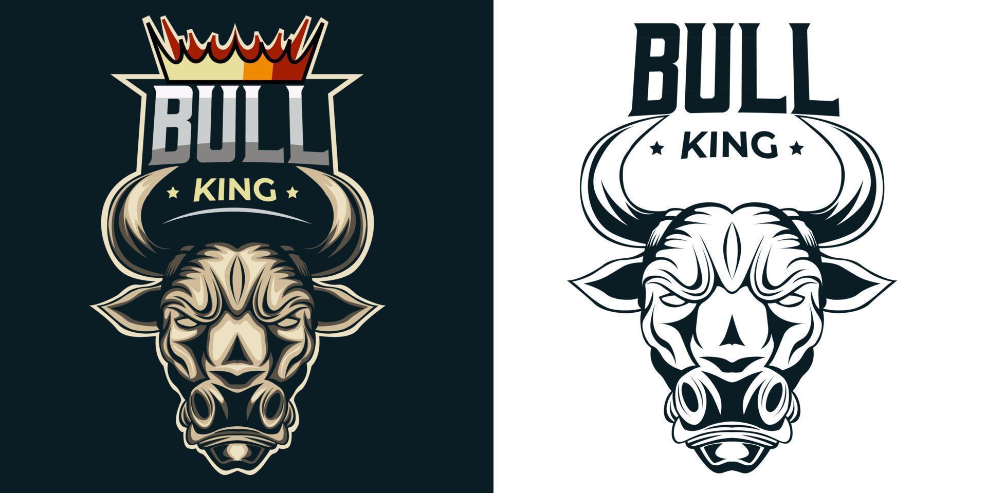 bull head esport logo mascot design vector