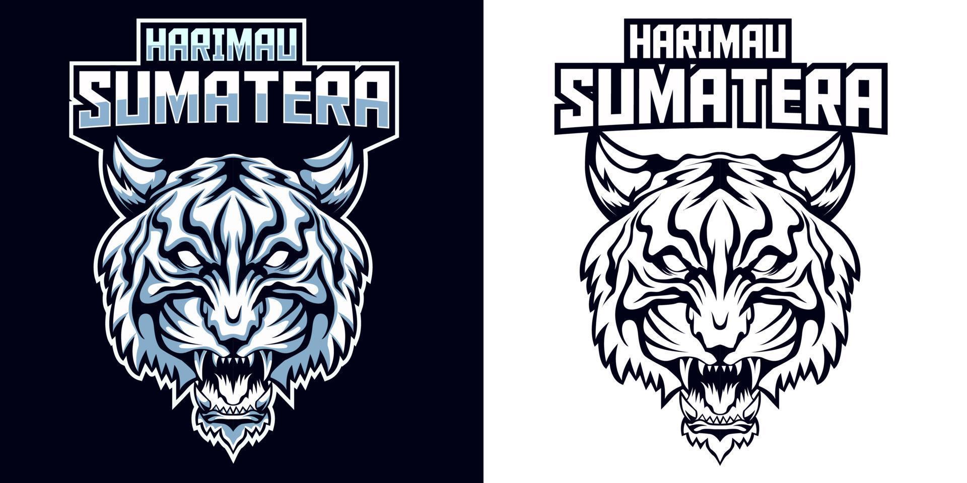 tiger head esport logo mascot design vector