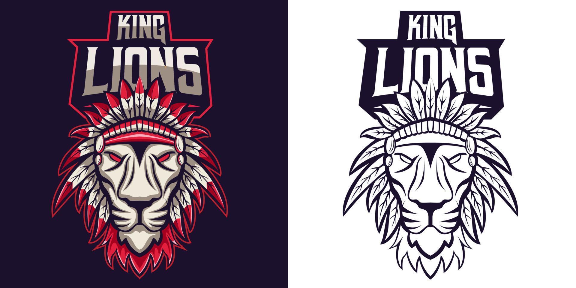 lion esport logo mascot design vector