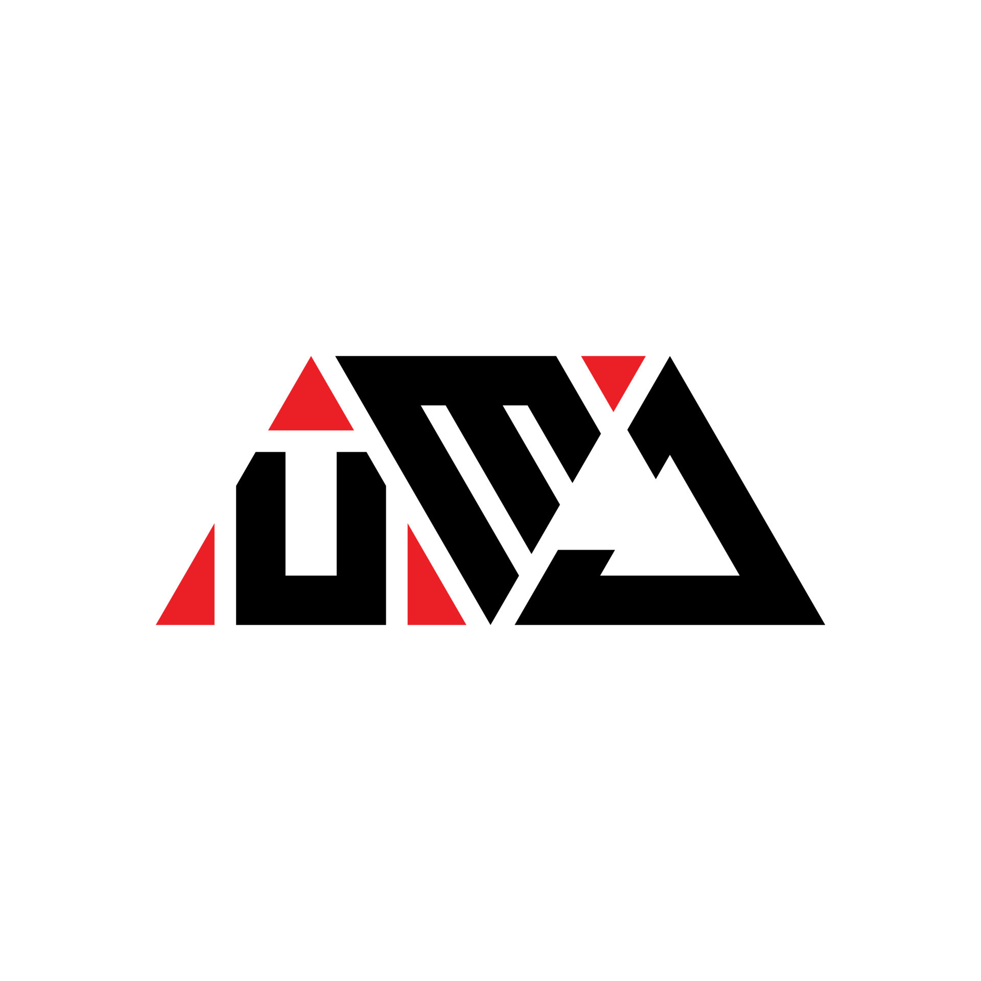 UMJ triangle letter logo design with triangle shape. UMJ triangle logo