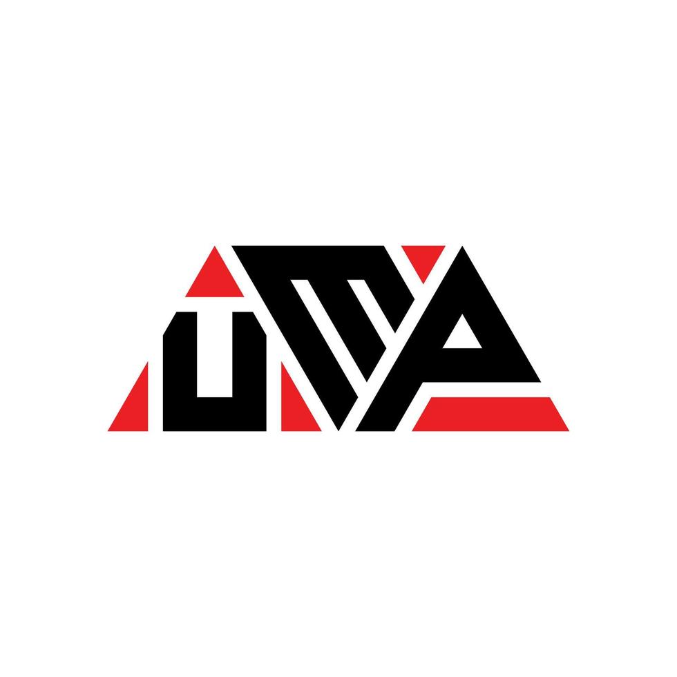 diseño de logotipo de letra de triángulo de ump con forma de triángulo. monograma de diseño de logotipo de triángulo de ump. plantilla de logotipo de vector de triángulo de ump con color rojo. logotipo triangular de ump logotipo simple, elegante y lujoso. árbitro