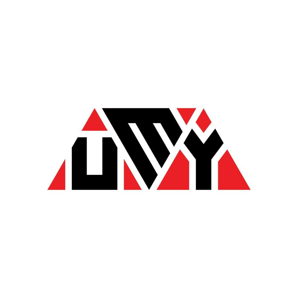 UMY triangle letter logo design with triangle shape. UMY triangle logo design monogram. UMY triangle vector logo template with red color. UMY triangular logo Simple, Elegant, and Luxurious Logo. UMY