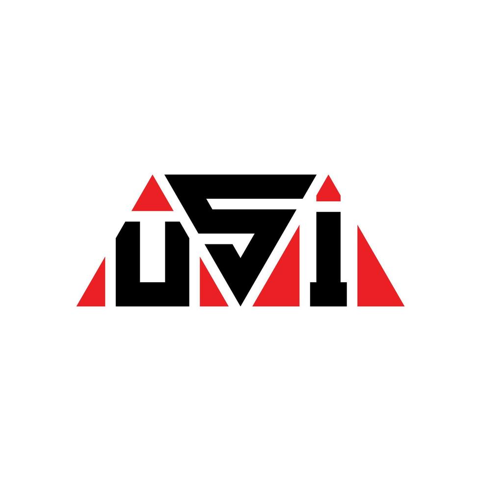 USI triangle letter logo design with triangle shape. USI triangle logo design monogram. USI triangle vector logo template with red color. USI triangular logo Simple, Elegant, and Luxurious Logo. USI