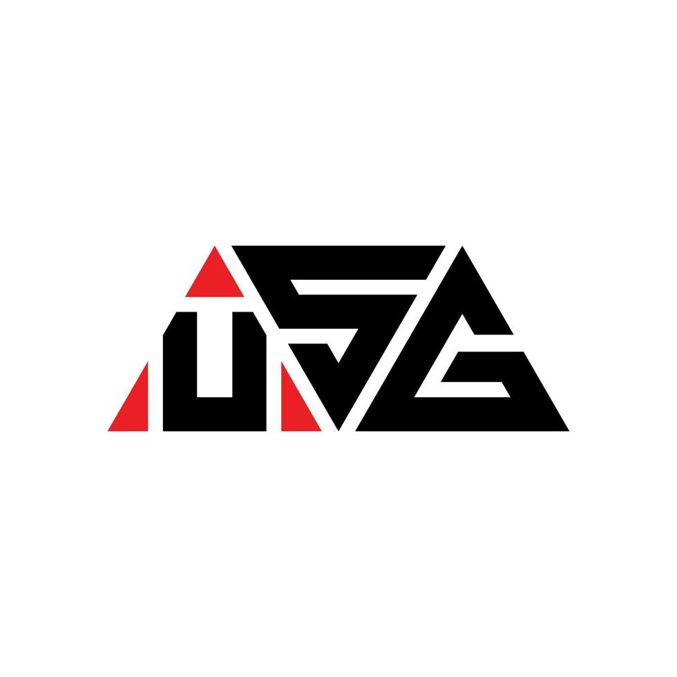 USG triangle letter logo design with triangle shape. USG triangle logo design monogram. USG triangle vector logo template with red color. USG triangular logo Simple, Elegant, and Luxurious Logo. USG
