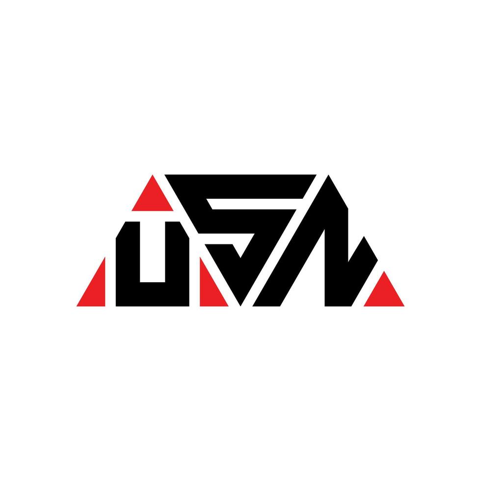 USN triangle letter logo design with triangle shape. USN triangle logo design monogram. USN triangle vector logo template with red color. USN triangular logo Simple, Elegant, and Luxurious Logo. USN