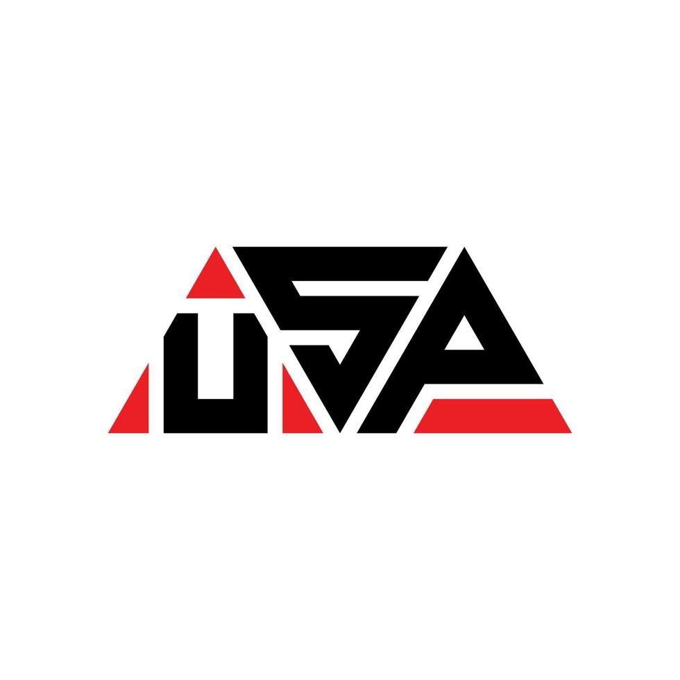 USP triangle letter logo design with triangle shape. USP triangle logo design monogram. USP triangle vector logo template with red color. USP triangular logo Simple, Elegant, and Luxurious Logo. USP