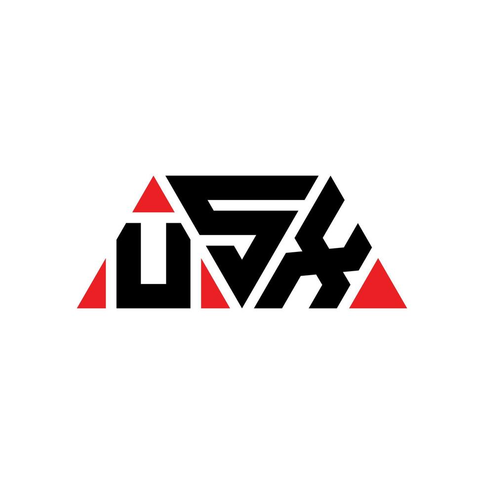 USX triangle letter logo design with triangle shape. USX triangle logo design monogram. USX triangle vector logo template with red color. USX triangular logo Simple, Elegant, and Luxurious Logo. USX