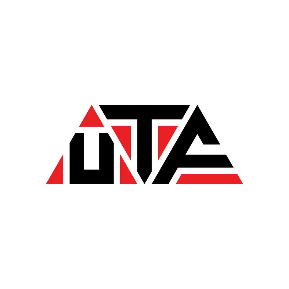 diseño de logotipo de letra triangular utf con forma de triángulo. monograma de diseño de logotipo de triángulo utf. plantilla de logotipo de vector de triángulo utf con color rojo. logotipo triangular utf logotipo simple, elegante y lujoso. utf