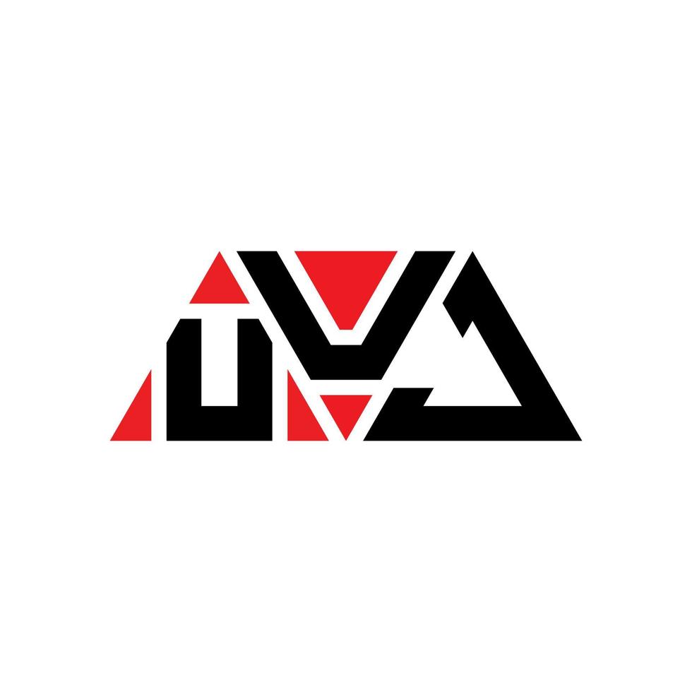 diseño de logotipo de letra triangular uuj con forma de triángulo. monograma de diseño del logotipo del triángulo uuj. plantilla de logotipo de vector de triángulo uuj con color rojo. logotipo triangular uuj logotipo simple, elegante y lujoso. uuj