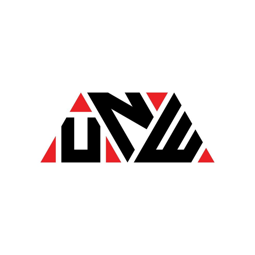 diseño de logotipo de letra triangular unw con forma de triángulo. monograma de diseño de logotipo de triángulo unw. plantilla de logotipo de vector de triángulo unw con color rojo. logotipo triangular unw logotipo simple, elegante y lujoso. no