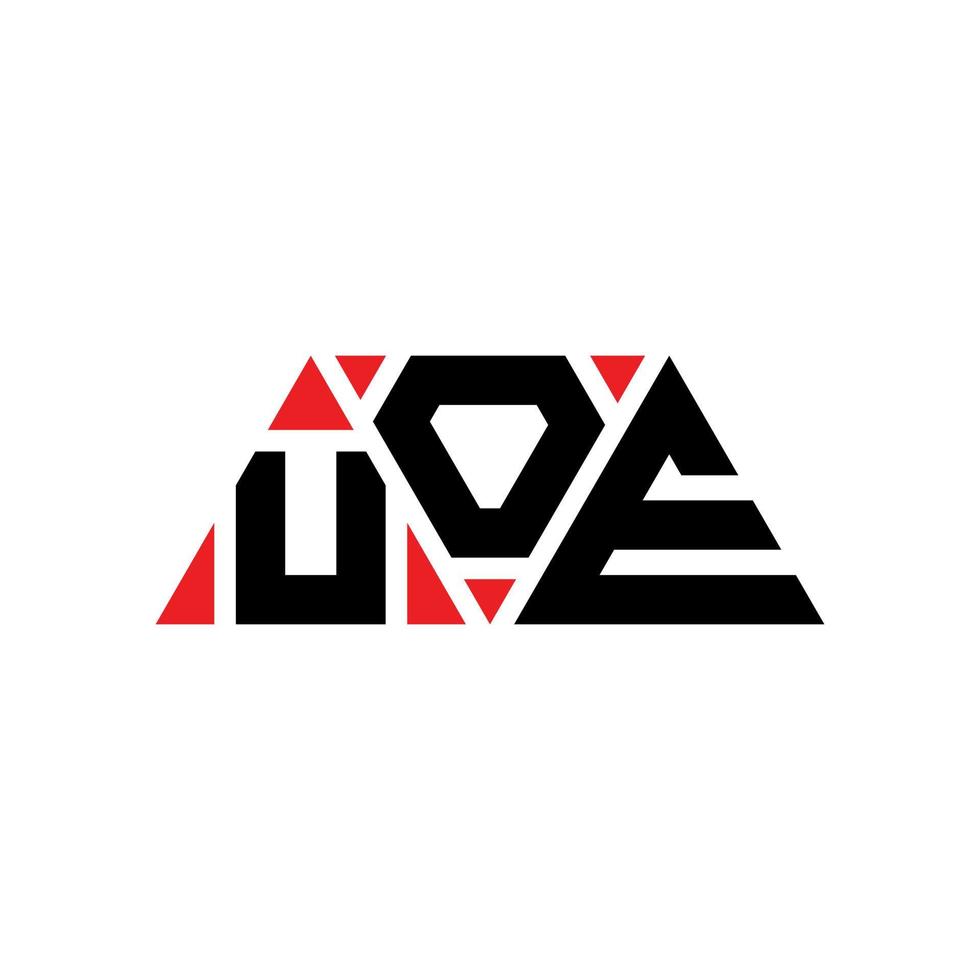 UOE triangle letter logo design with triangle shape. UOE triangle logo design monogram. UOE triangle vector logo template with red color. UOE triangular logo Simple, Elegant, and Luxurious Logo. UOE