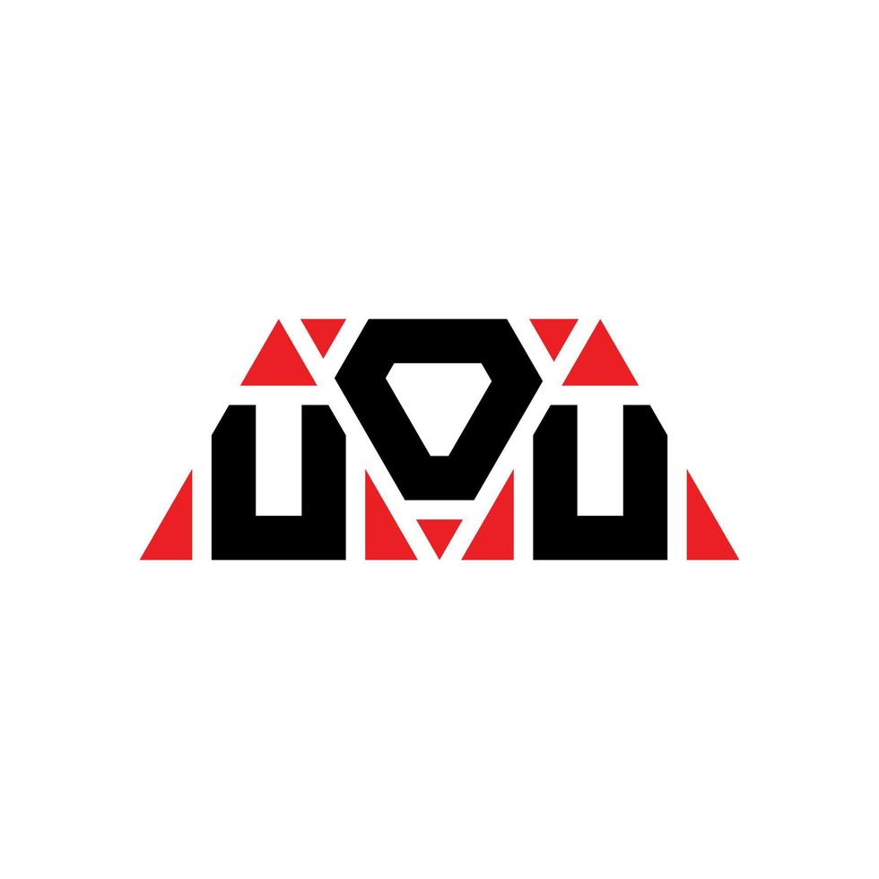 uou diseño de logotipo de letra triangular con forma de triángulo. monograma de diseño del logotipo del triángulo uou. plantilla de logotipo de vector de triángulo uou con color rojo. logotipo triangular uou logotipo simple, elegante y lujoso. usted