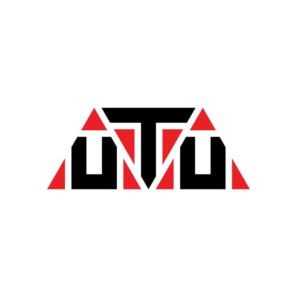 UTU triangle letter logo design with triangle shape. UTU triangle logo design monogram. UTU triangle vector logo template with red color. UTU triangular logo Simple, Elegant, and Luxurious Logo. UTU