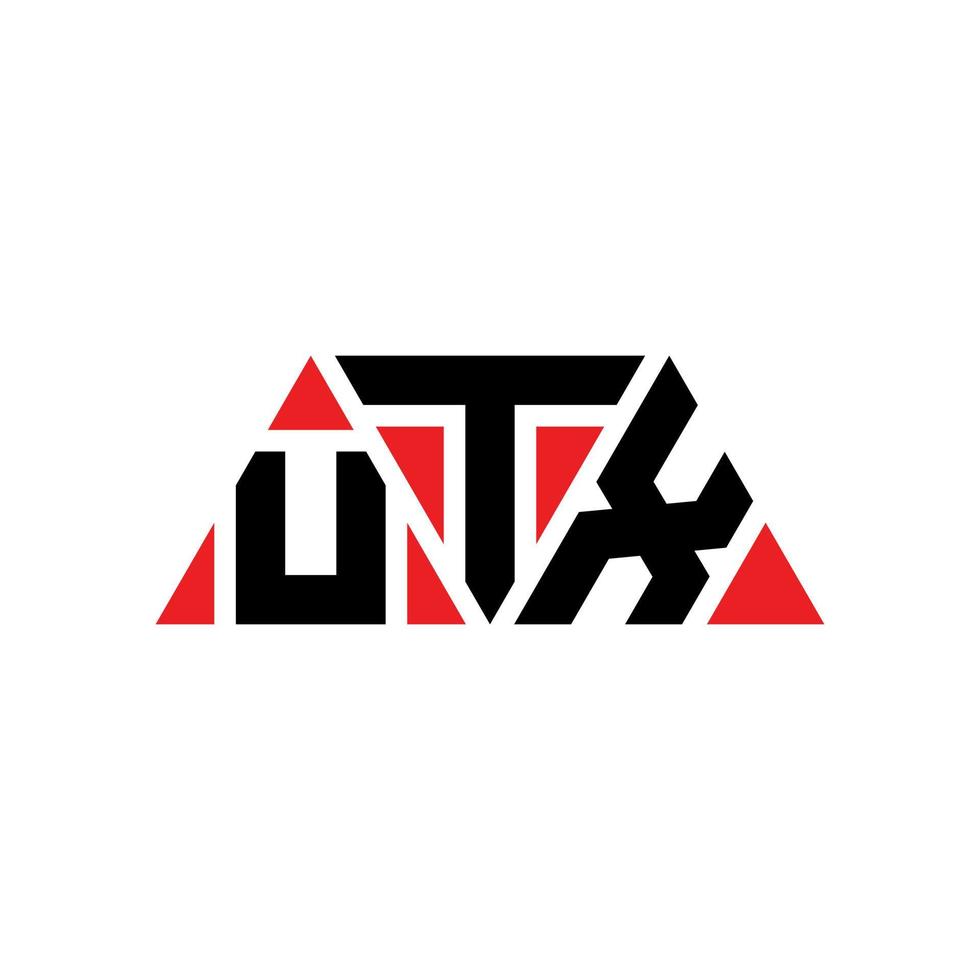 diseño de logotipo de letra triangular utx con forma de triángulo. monograma de diseño del logotipo del triángulo utx. plantilla de logotipo de vector de triángulo utx con color rojo. logotipo triangular utx logotipo simple, elegante y lujoso. utx