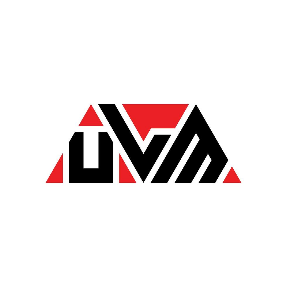 diseño de logotipo de letra de triángulo de ulm con forma de triángulo. monograma de diseño del logotipo del triángulo de ulm. plantilla de logotipo de vector de triángulo ulm con color rojo. logotipo triangular de ulm logotipo simple, elegante y lujoso. Ulm