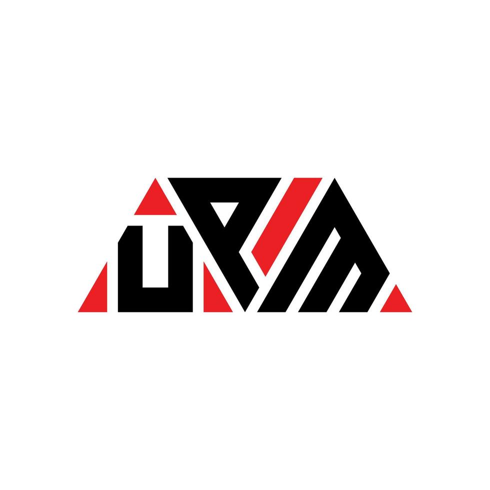 diseño de logotipo de letra triangular upm con forma de triángulo. monograma de diseño de logotipo de triángulo upm. plantilla de logotipo de vector de triángulo upm con color rojo. logotipo triangular upm logotipo simple, elegante y lujoso. upm