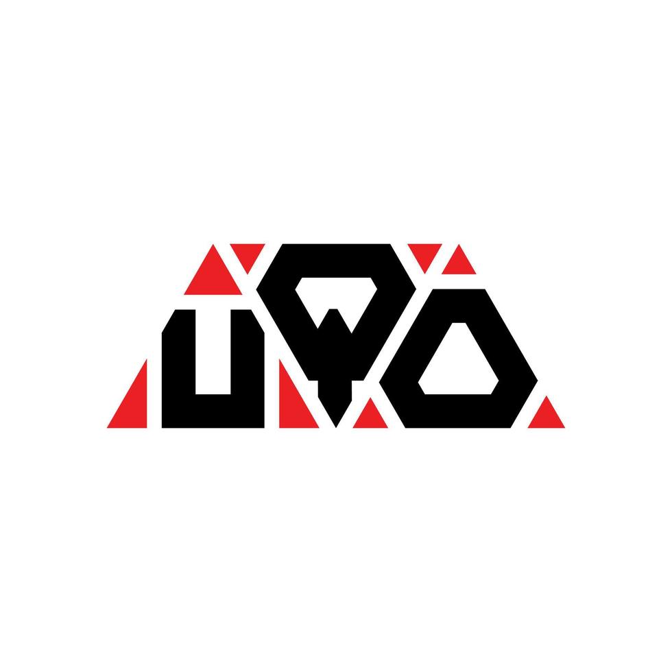 UQO triangle letter logo design with triangle shape. UQO triangle logo design monogram. UQO triangle vector logo template with red color. UQO triangular logo Simple, Elegant, and Luxurious Logo. UQO