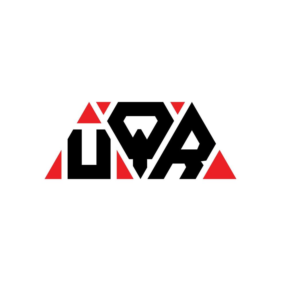 UQR triangle letter logo design with triangle shape. UQR triangle logo design monogram. UQR triangle vector logo template with red color. UQR triangular logo Simple, Elegant, and Luxurious Logo. UQR