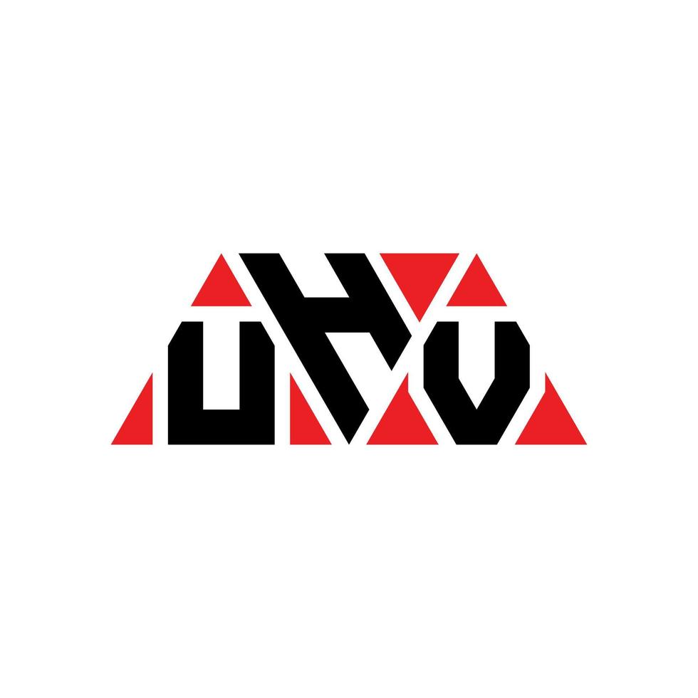 diseño de logotipo de letra triangular uhv con forma de triángulo. monograma de diseño del logotipo del triángulo uhv. plantilla de logotipo de vector de triángulo uhv con color rojo. logotipo triangular uhv logotipo simple, elegante y lujoso. uhv