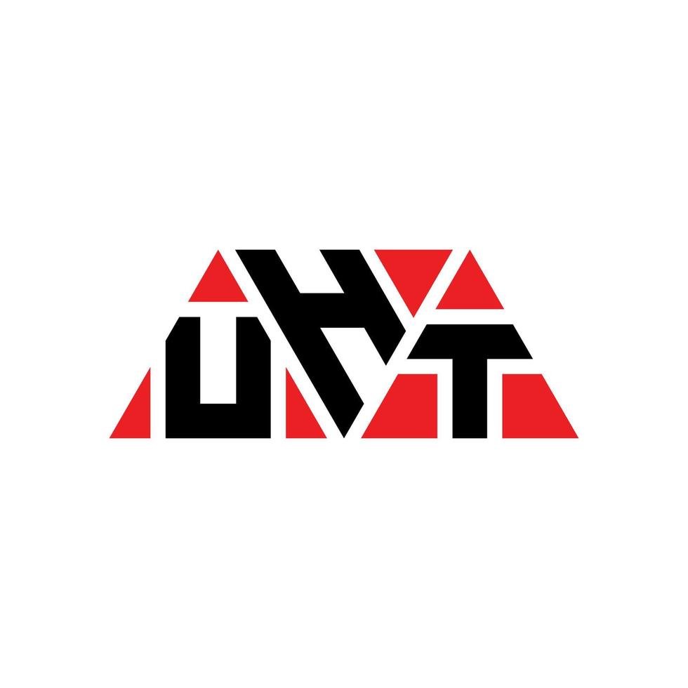 diseño de logotipo de letra triangular uht con forma de triángulo. monograma de diseño de logotipo de triángulo uht. plantilla de logotipo de vector de triángulo uht con color rojo. logotipo triangular uht logotipo simple, elegante y lujoso. uht