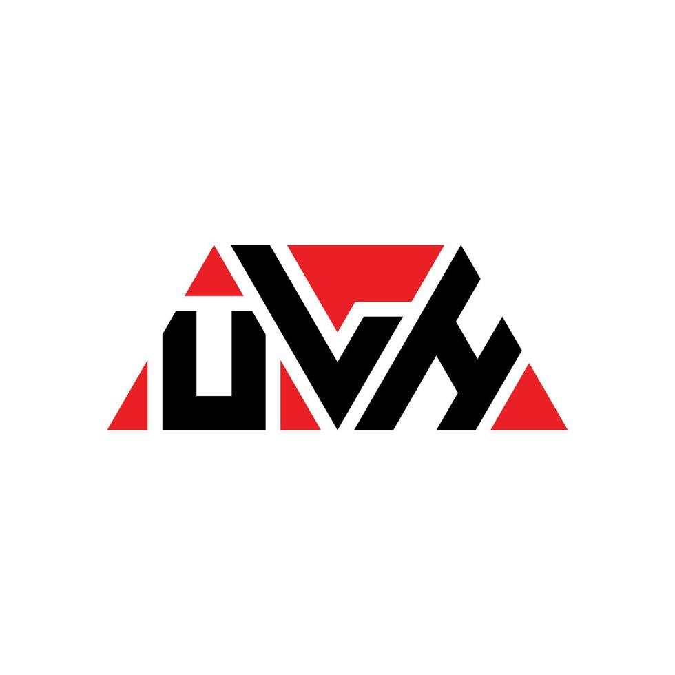 ULH triangle letter logo design with triangle shape. ULH triangle logo design monogram. ULH triangle vector logo template with red color. ULH triangular logo Simple, Elegant, and Luxurious Logo. ULH