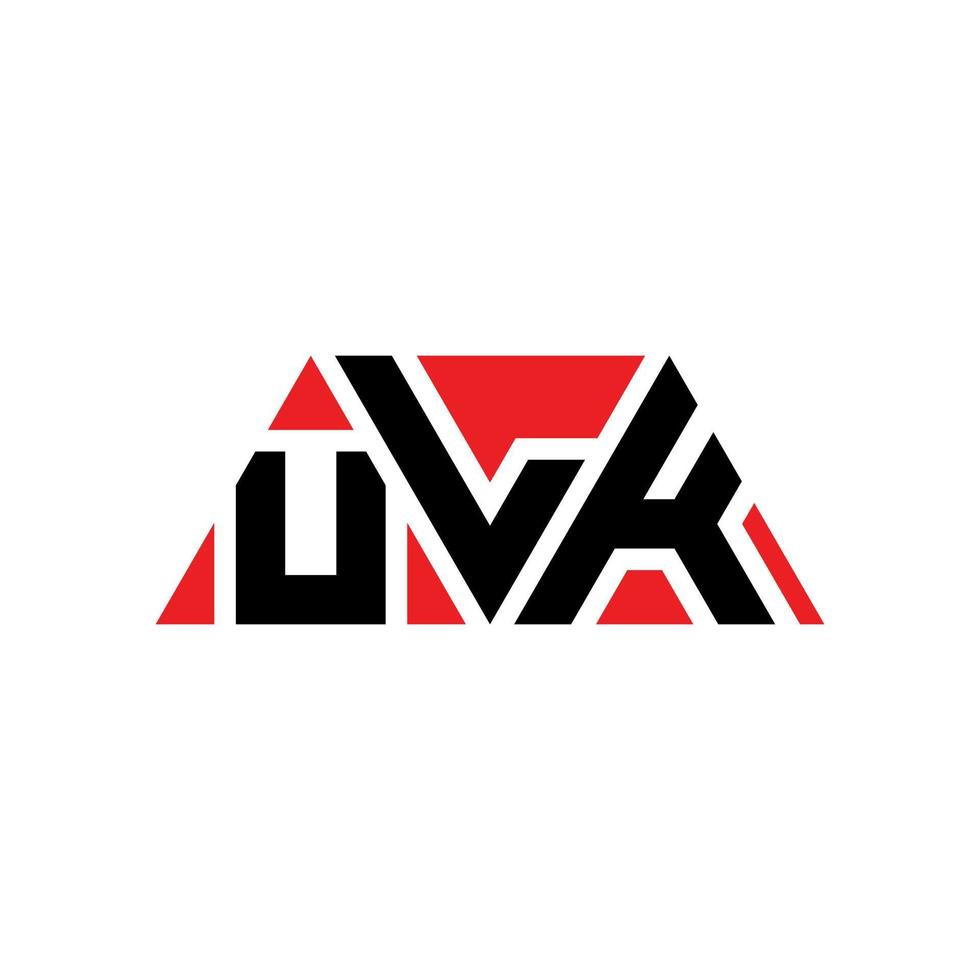 ULK triangle letter logo design with triangle shape. ULK triangle logo design monogram. ULK triangle vector logo template with red color. ULK triangular logo Simple, Elegant, and Luxurious Logo. ULK