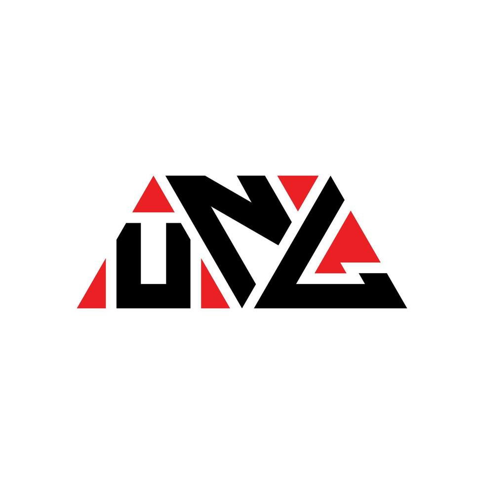 unl diseño de logotipo de letra triangular con forma de triángulo. monograma de diseño de logotipo de triángulo unl. plantilla de logotipo de vector de triángulo unl con color rojo. unl logo triangular logo simple, elegante y lujoso. hasta