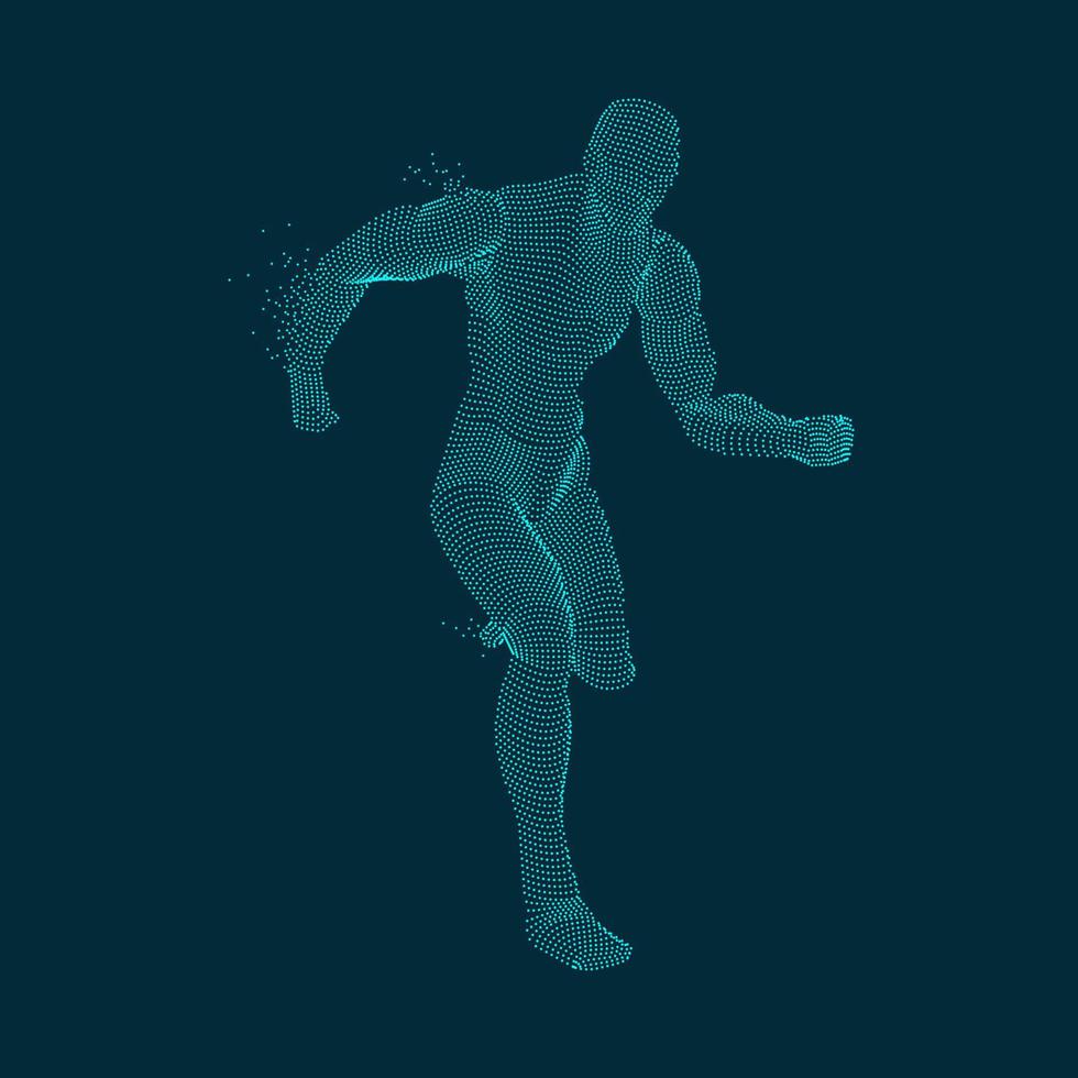 dotted running man vector