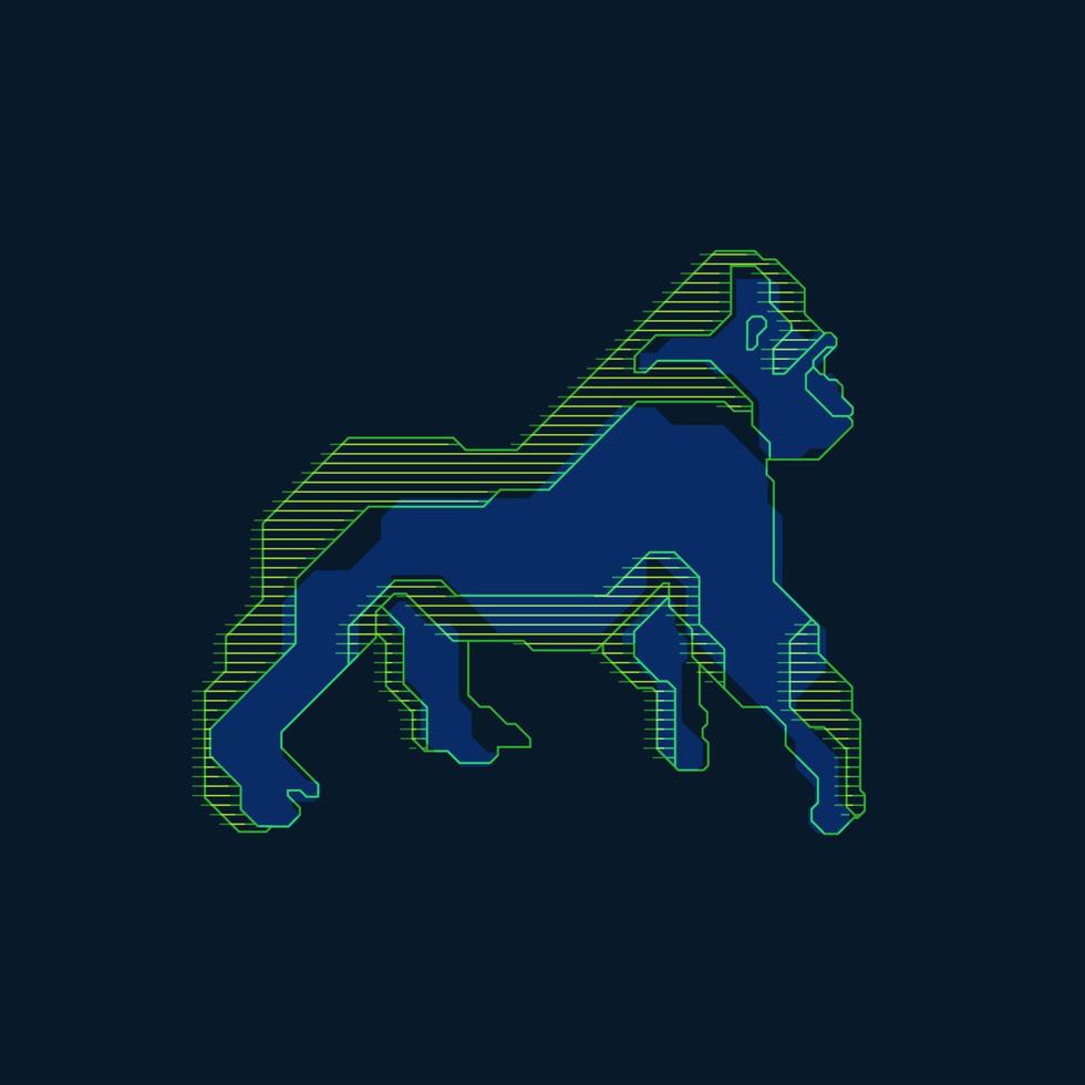 futuristic digital gorilla vector