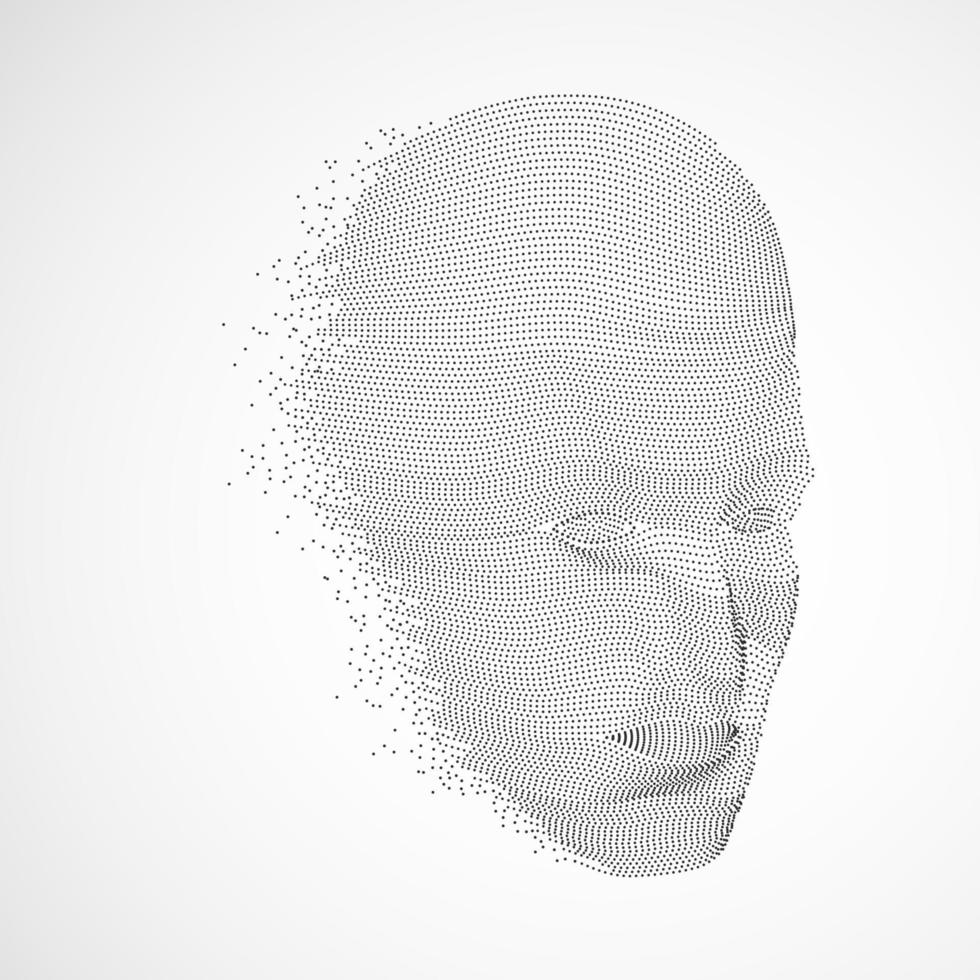 dotted robotic face vector