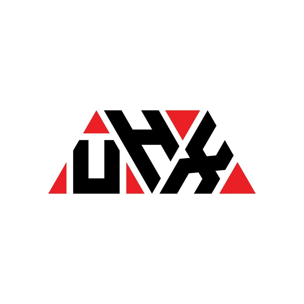 Diseño de logotipo de letra triangular uhx con forma de triángulo. monograma de diseño del logotipo del triángulo uhx. plantilla de logotipo de vector de triángulo uhx con color rojo. logotipo triangular uhx logotipo simple, elegante y lujoso. uhx