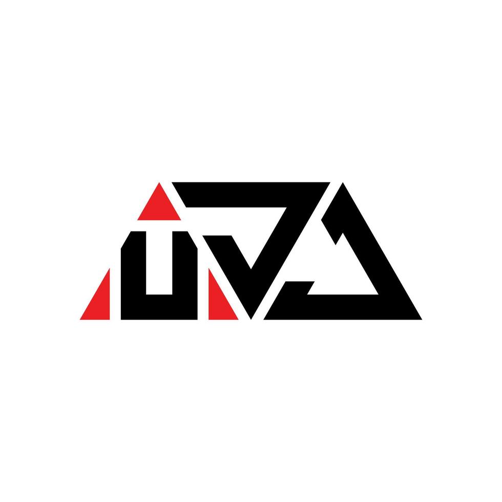 diseño de logotipo de letra triangular ujj con forma de triángulo. monograma de diseño del logotipo del triángulo ujj. plantilla de logotipo de vector de triángulo ujj con color rojo. logotipo triangular ujj logotipo simple, elegante y lujoso. ujj