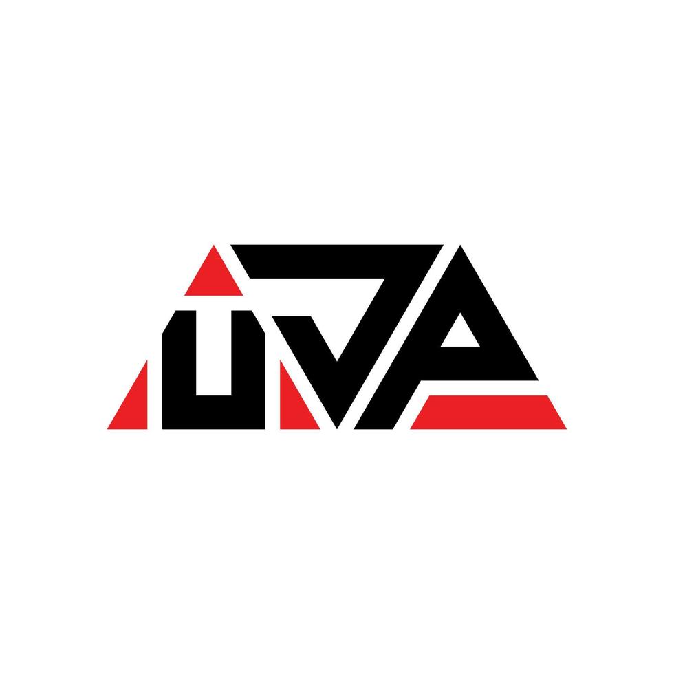 diseño de logotipo de letra triangular ujp con forma de triángulo. monograma de diseño del logotipo del triángulo ujp. plantilla de logotipo de vector de triángulo ujp con color rojo. logotipo triangular ujp logotipo simple, elegante y lujoso. ujp