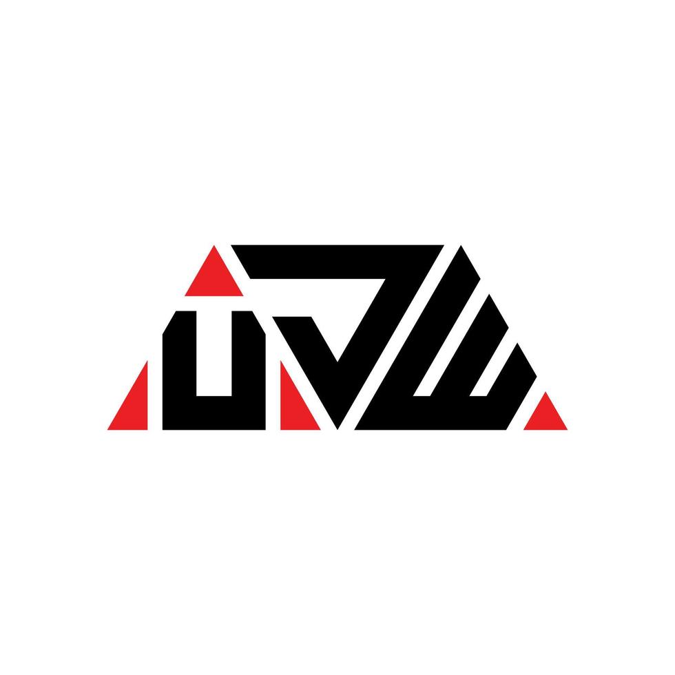 ujw diseño de logotipo de letra triangular con forma de triángulo. monograma de diseño del logotipo del triángulo ujw. plantilla de logotipo de vector de triángulo ujw con color rojo. logotipo triangular ujw logotipo simple, elegante y lujoso. ujw