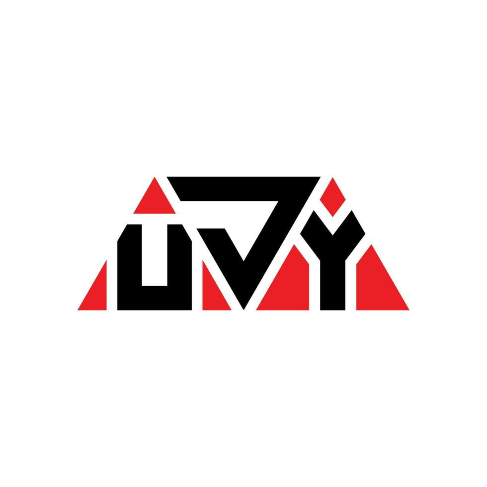 UJY triangle letter logo design with triangle shape. UJY triangle logo design monogram. UJY triangle vector logo template with red color. UJY triangular logo Simple, Elegant, and Luxurious Logo. UJY